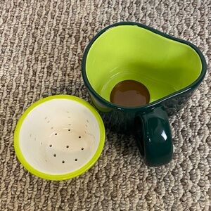 Ceramic Tea Infuser Mug with Lime Green Interior
